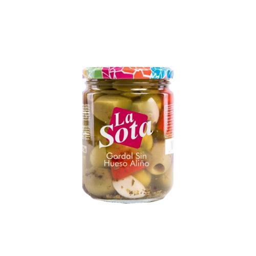 Aceituna Gordal Verde Deshuesada Aliñada (420g) LA SOTA - Imagen 1