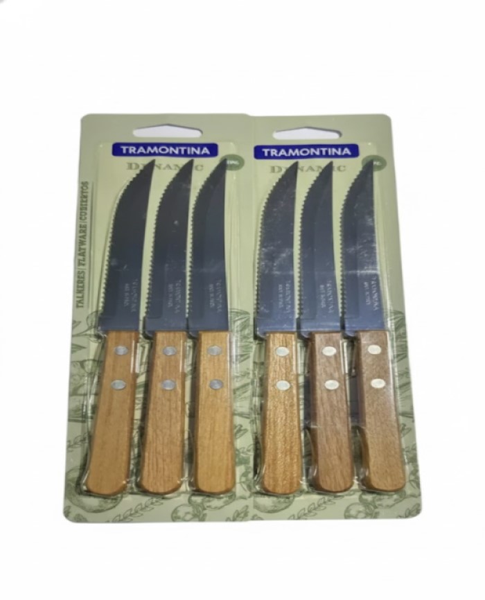 JUEGO CUCHILLOS ASADO 6 PIEZAS CHURRASCO TRAMONTINA - Imagen 1