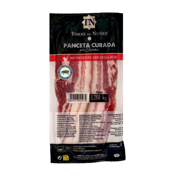 Panceta Curada Duroc (120 gr) TORRE DE NUÑEZ - Imagen 1