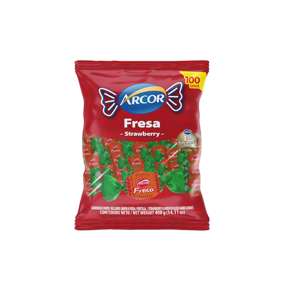 Caramelo Fresa Bolsa 400G Arcor - Imagen 1