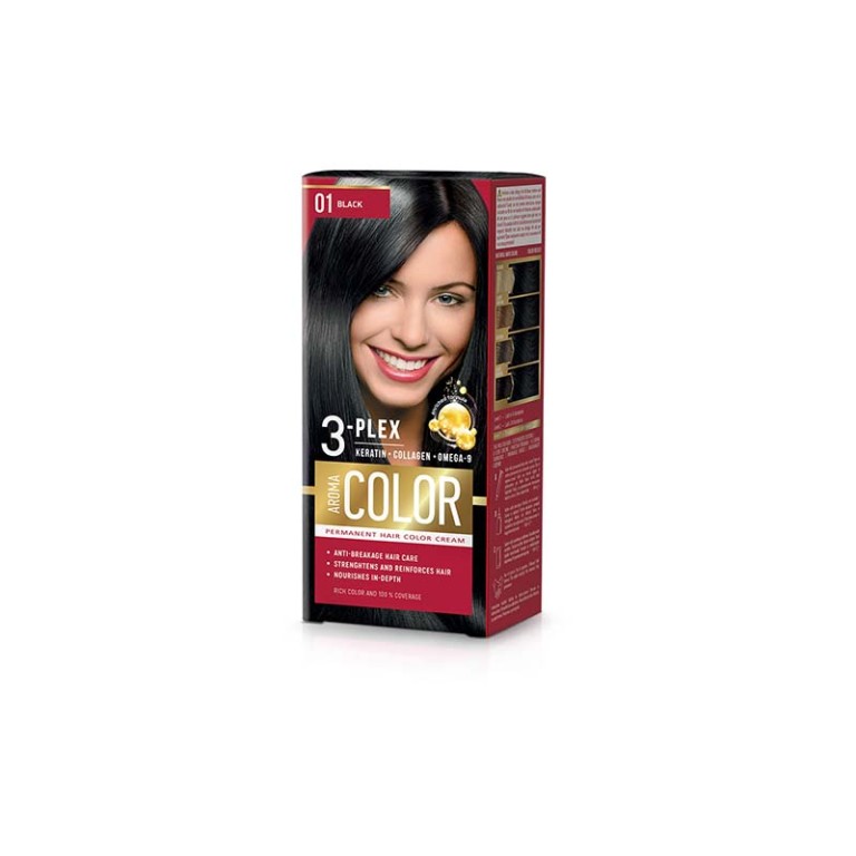 Tinte para el Cabello Negro 01 (45ml) AROMA COLOR - Imagen 1