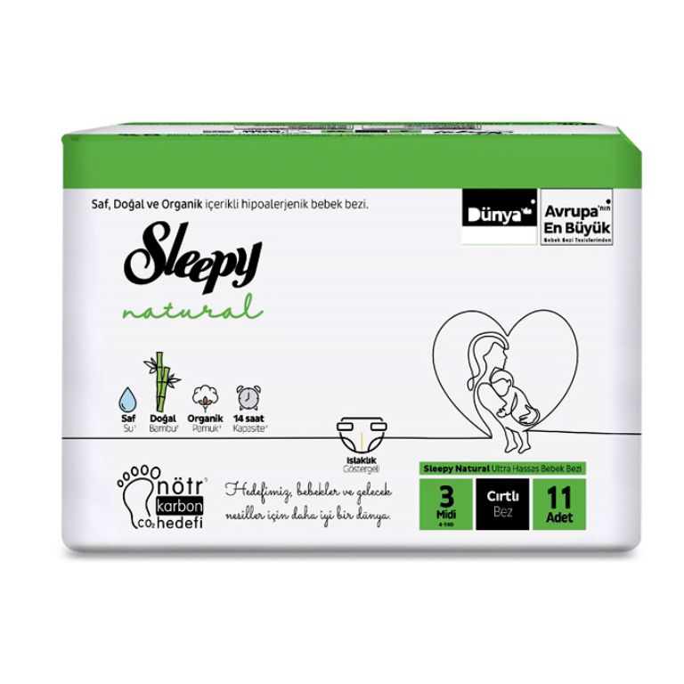 Pañales orgánicos Etapa 3 Midi (11 U) SLEEPY NATURAL - Imagen 1
