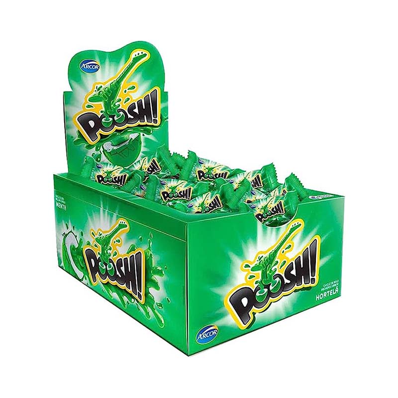 Poosh Chicle Menta Display 160g (40 ud x 4g) Arcor - Imagen 1