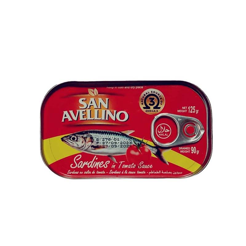 Sardinas en Salsa de Tomate (125 g) SAN AVELLINO - Imagen 1