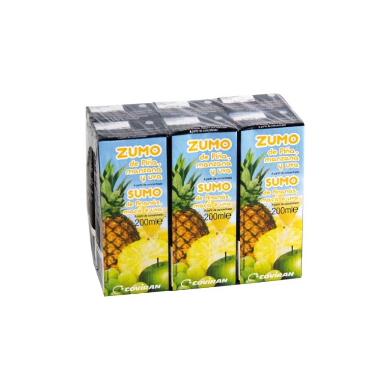 Zumo de Piña/Manzana/Uva (6u x 200ml) COVIRAN - Imagen 1