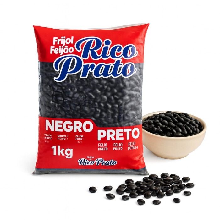 Frijol Negro Bolsa (1kg) RICO PRATO - Imagen 1