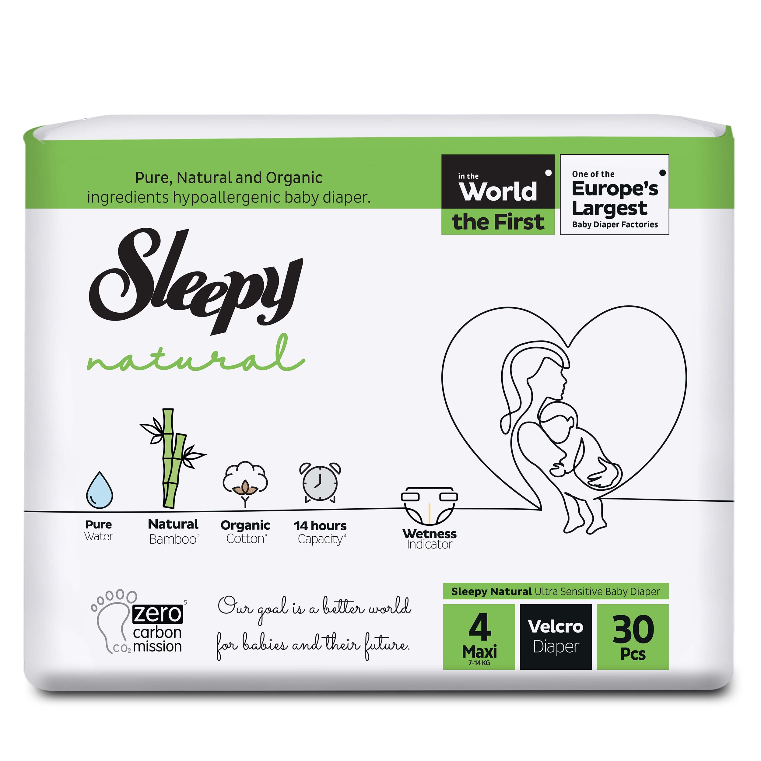 Pañal Sleepy Natural Organic Etapa 4 Maxi (30 Uds) - Imagen 1