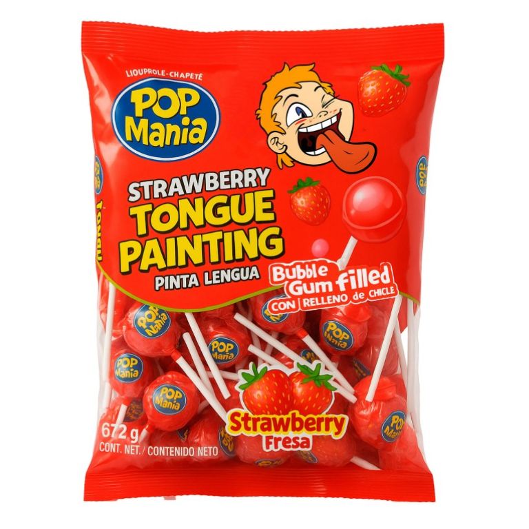 Pinta Lenguas Fresa Frutilla Pop Mania (48u x 14g) RICLAN - Imagen 1