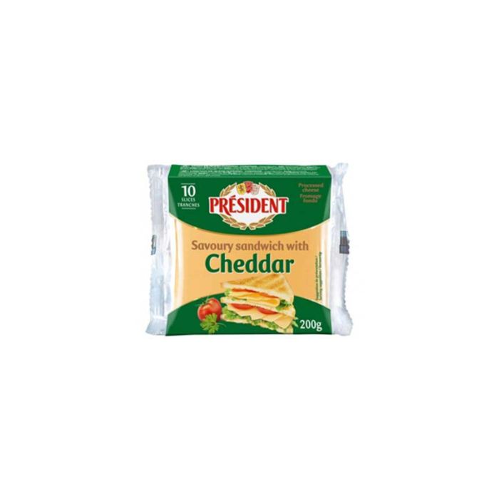 Queso Procesado Sand Cheddar (200g) PRESIDENT - Imagen 1
