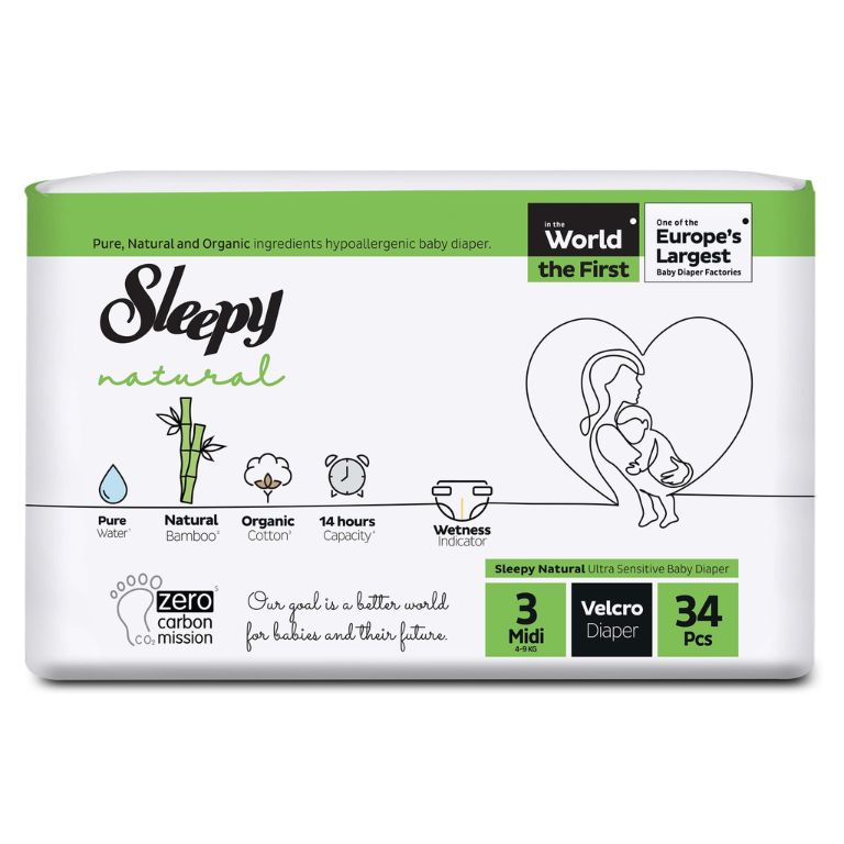 Pañal Sleepy Natural Organic Etapa 3 Midi (34 Uds) - Imagen 1