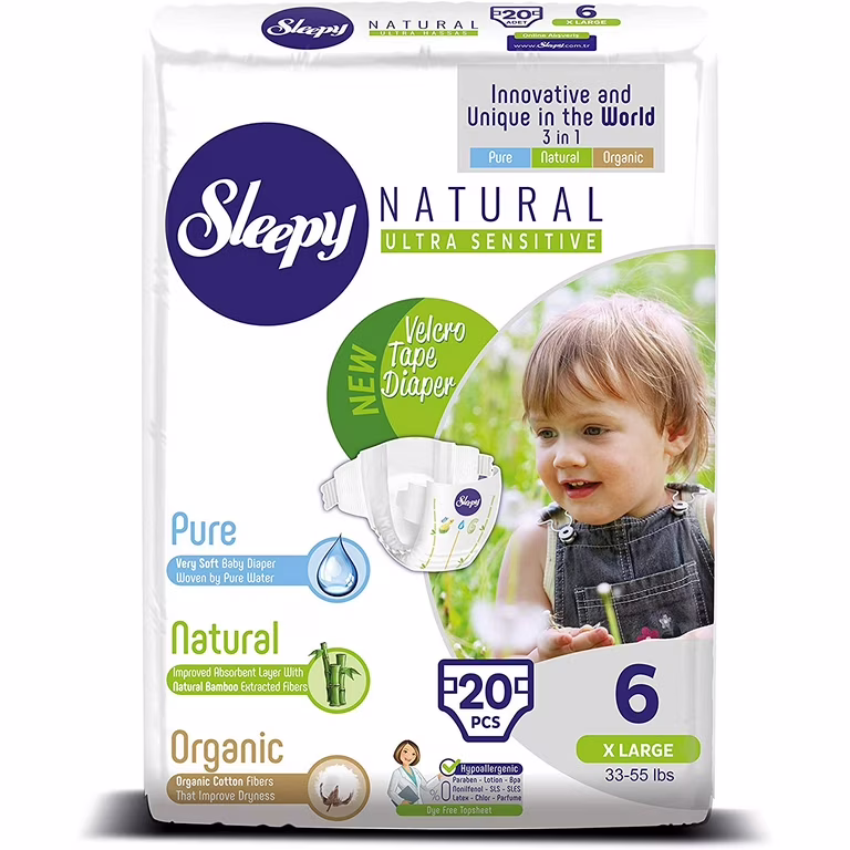 Pañal Sleepy Natural Organic Etapa 6 XL (20 U) - Imagen 1