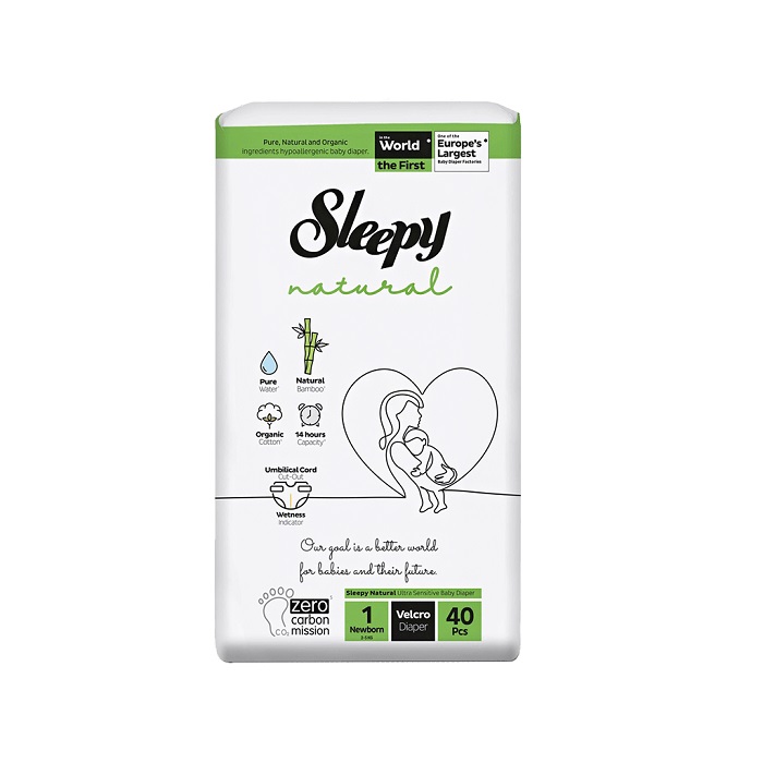 Pañal Sleepy Natural Organic Etapa 1 (40 Uds) - Imagen 1