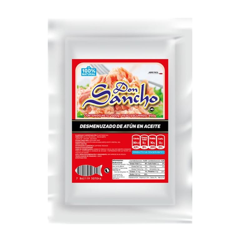 Atun desmenuzado en aceite Pouch 1 kg Don Sancho - Imagen 1