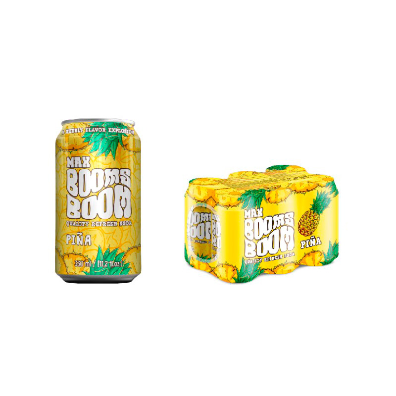 Refresco en Lata Sabor Piña (33cl.) MAX BOOMS BOOM - Imagen 1