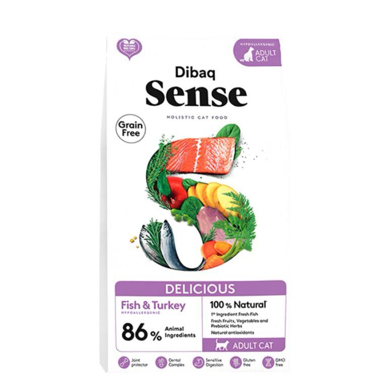 Alimento Gatos Delicious Pescado y Pavo (1,5 kg) DIBAQ SENSE - Imagen 1