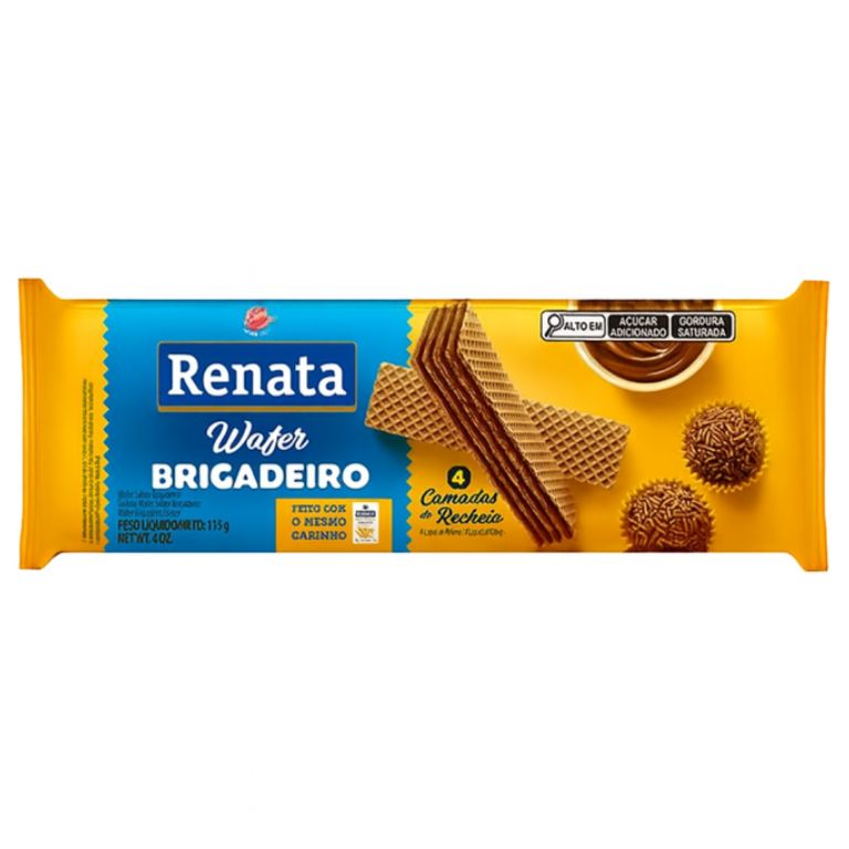 Wafer Brigadeiro Sabor Chocolate Mousse (115g) RENATA - Imagen 1