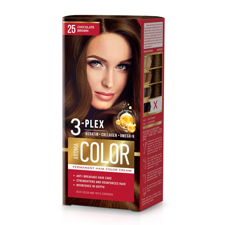 Tinte para el Cabello Castaño Chocolate 25 (45ml) AROMA COLOR - Imagen 1