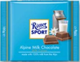 Tabletas de chocolate con leche (100 gr) ALPINE RITTER SPORT - Imagen 1