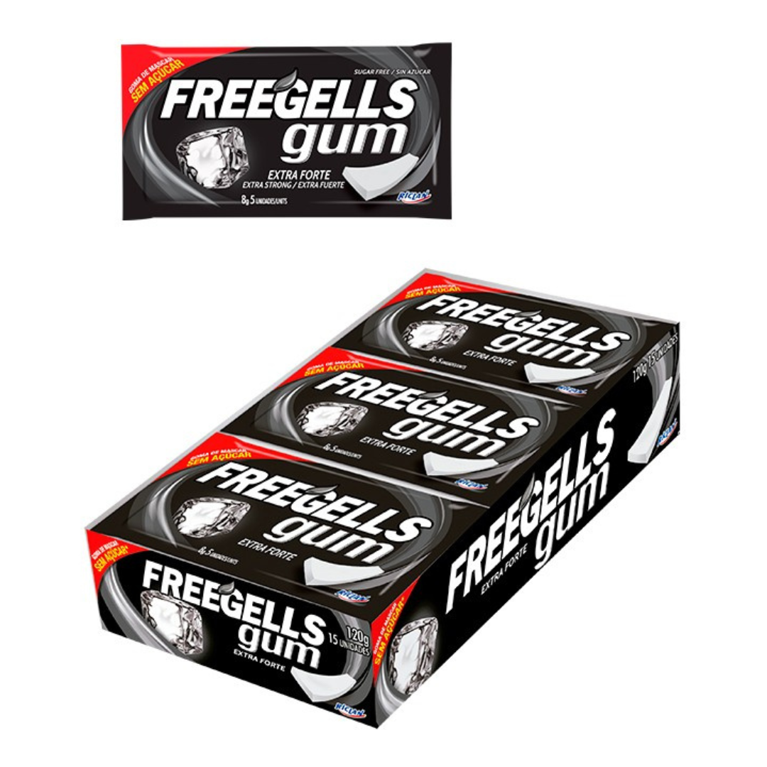 Chicle sin azucar Freegells Gum Extra Fuerte  Riclan - Imagen 1