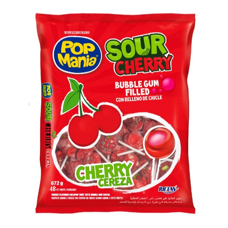Cereza Ácida Pop Mania (48u x 14g) RICLAN - Imagen 1