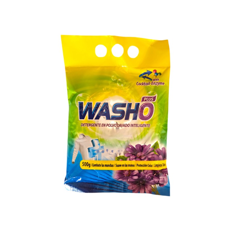 Detergente en Polvo (500g) WASHO PLUS - Imagen 1