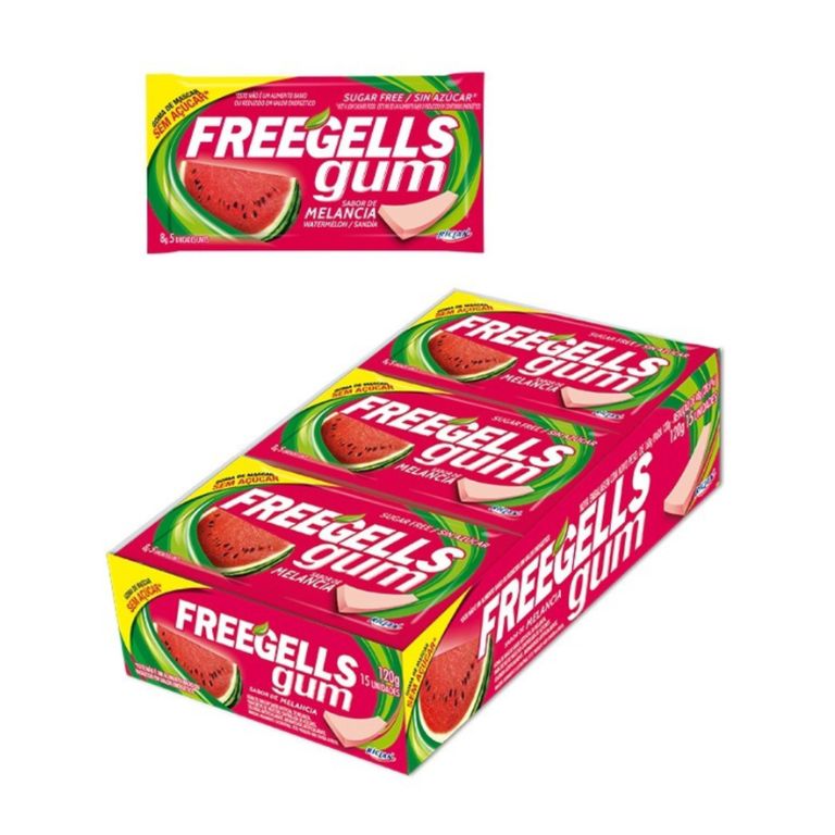 Chicle sin Azúcar sabor Sandía FREEGELLS GUM RICLAN - Imagen 1