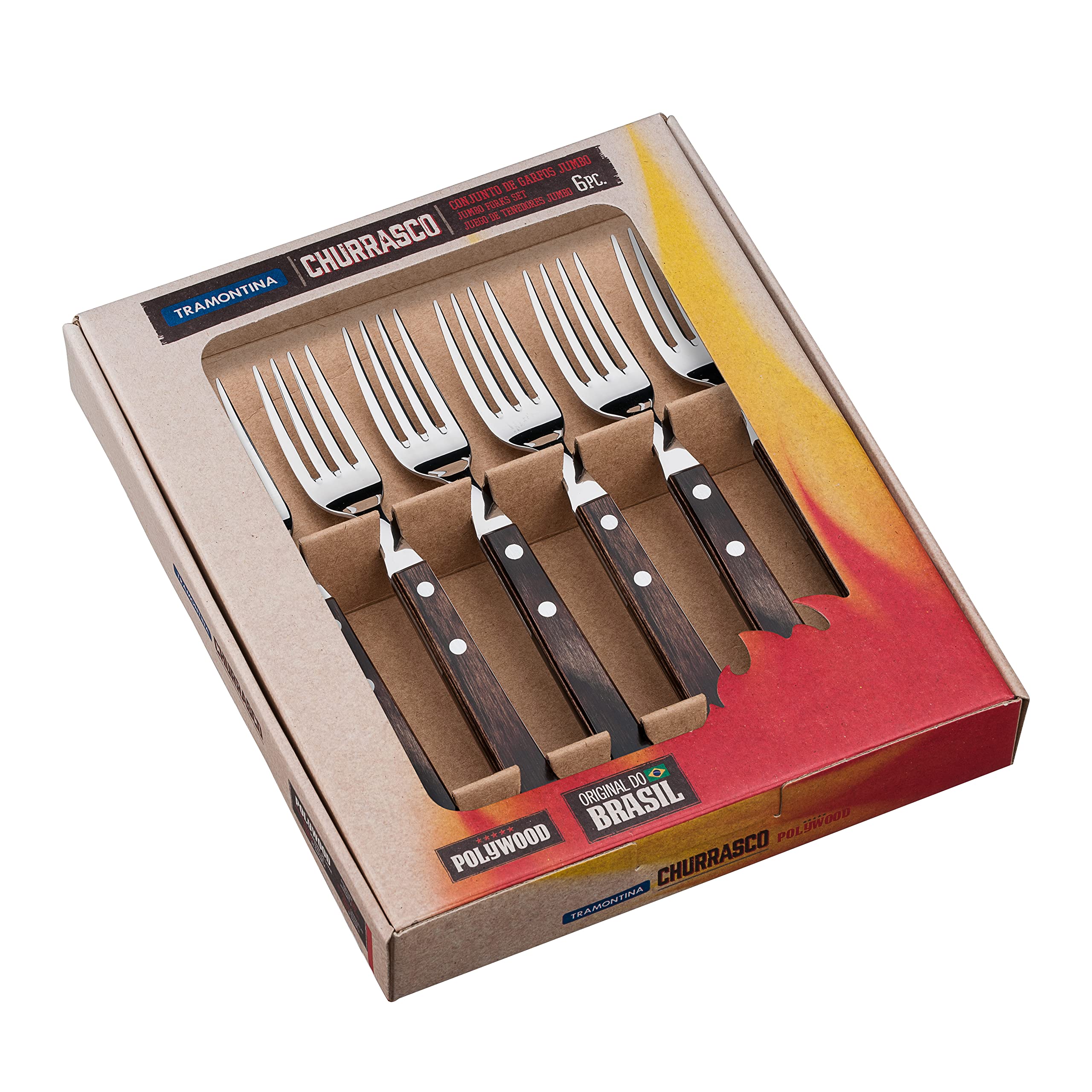 JUEGO TENEDORES MESA 6 PIEZAS CHURRASCO TRAMONTINA - Imagen 1