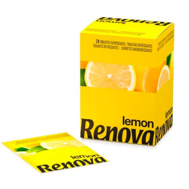 Toallas Refrescantes Aroma Limón (Display x 20u) RENOVA - Imagen 1