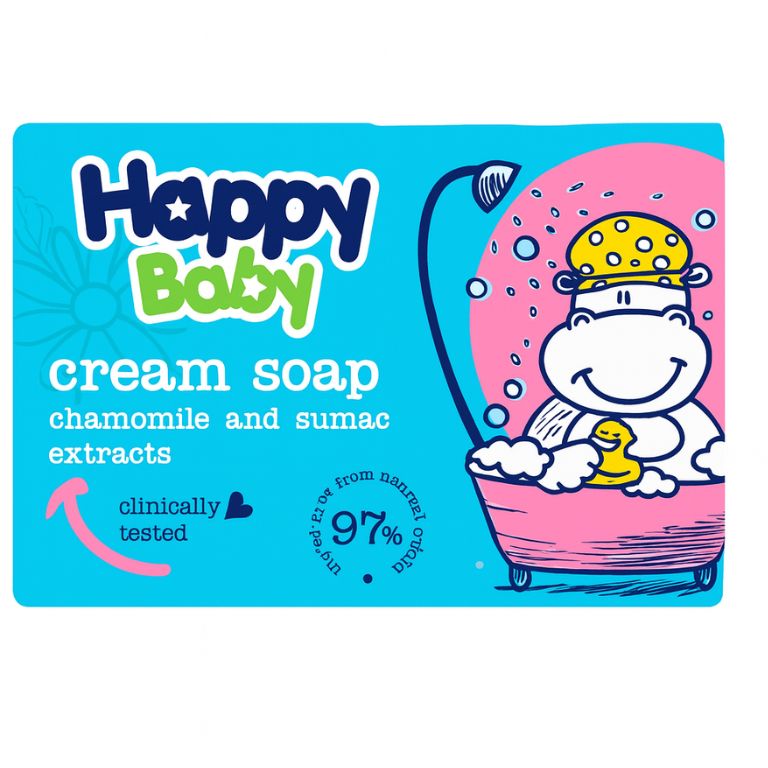 Jabon Cremoso para Bebe de Extractos de Manzanilla y Zumaque (75 g Happy Baby) - Imagen 1