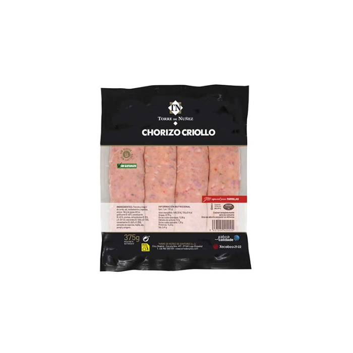 Chorizo Criollo Congelado (375 gr) TORRE DE NUÑEZ
