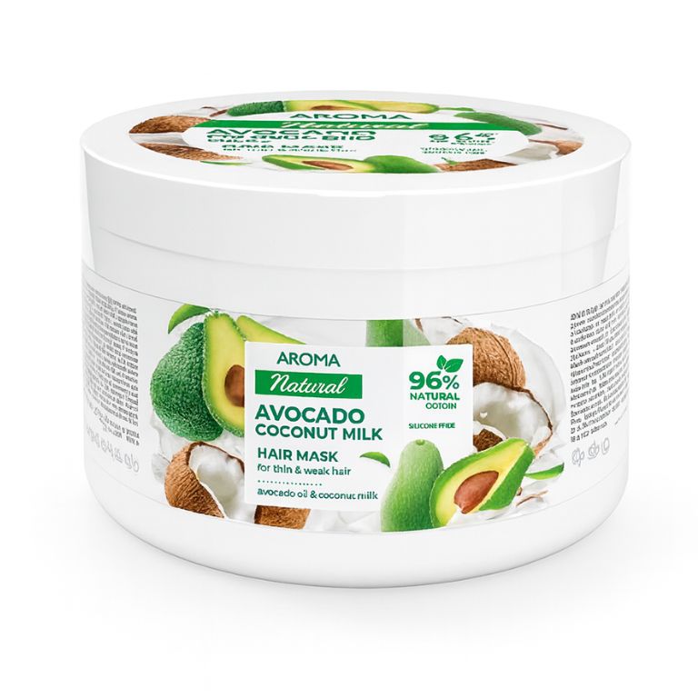 Mascarilla Capilar de Aguacate y Leche de Coco (450 ml) AROMA NATURAL - Imagen 1