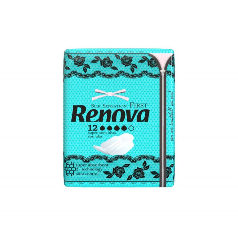 Toallas Sanitarias First Super con Alas (12u) RENOVA - Imagen 1