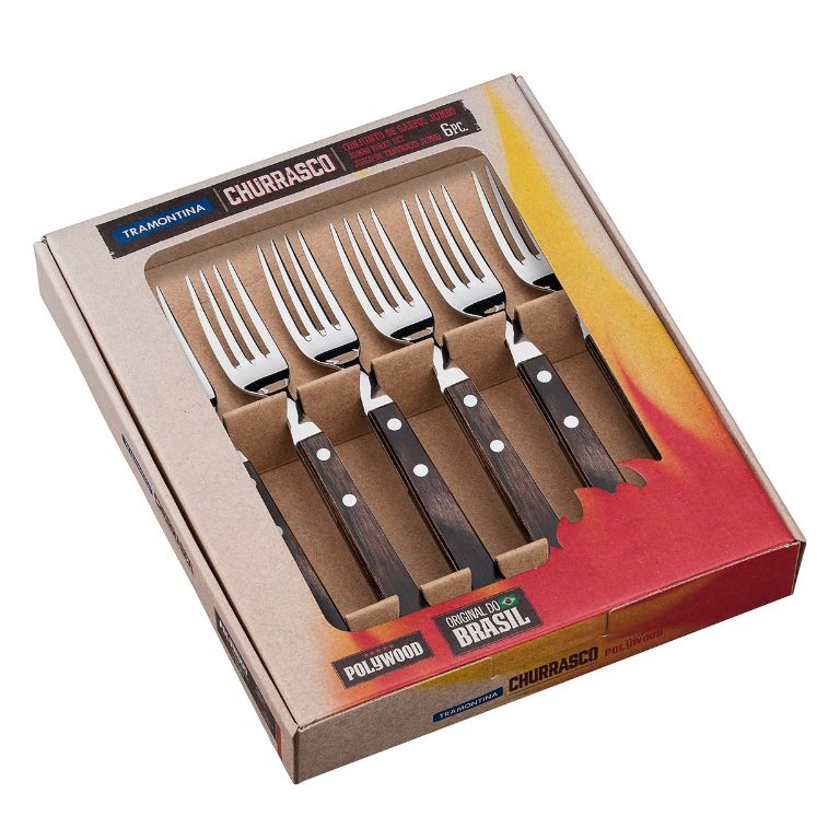 JUEGO TENEDORES MESA 6 PIEZAS CHURRASCO TRAMONTINA - Imagen 1