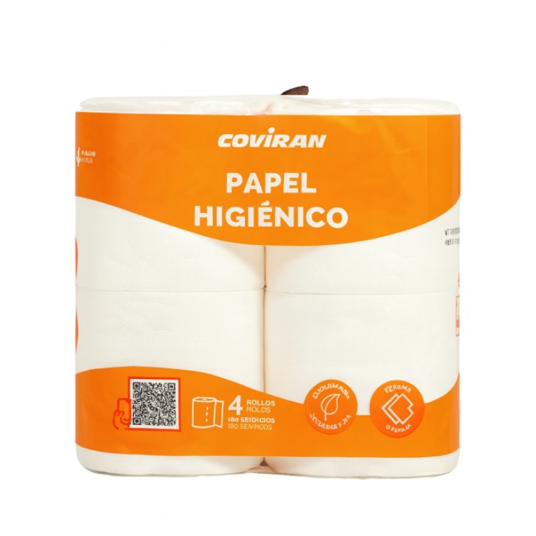 Papel Higiénico Dos Capas Blanco (4u) COVIRAN - Imagen 1